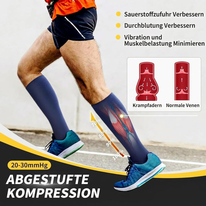 CAMBIVO 6 Paar Kompressionsstrümpfe Damen und Herren, Stützstrümpfe, Kompressionssocken für Laufen,