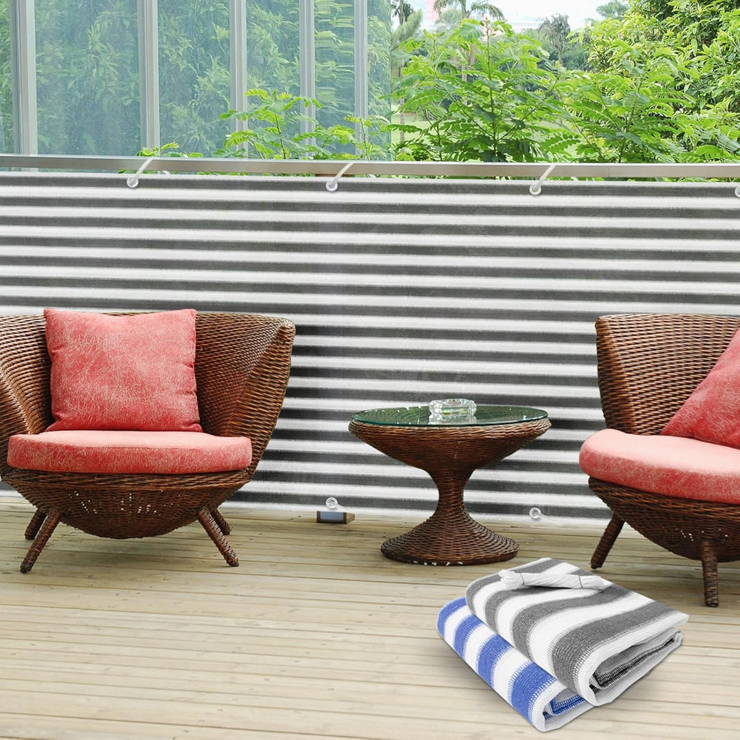 Floordirekt Balkon Sichtschutz ohne bohren wetterfeste Balkonverkleidung Inkl. Befestigungsschnur, r