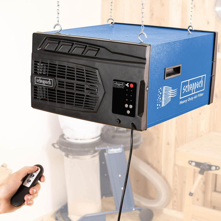 Scheppach Luftreiniger HDA-14 | 740 m³/h Luftfilterleistung | für Werkstätten bis 400m² | 3 Stufen F