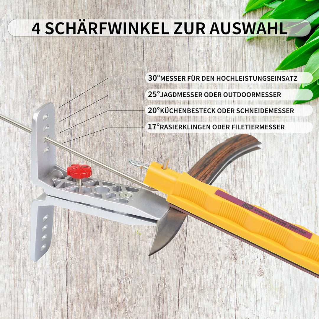 Messerschärfsystem, Profi Messerschärfer mit kontrolliertem Winkel, Messerschleifer Profi Kochmesser