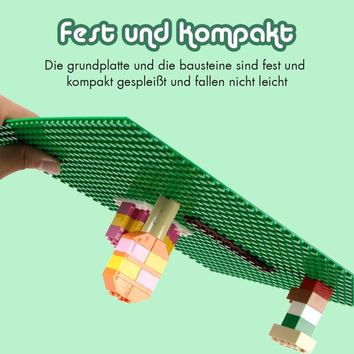 Lekebaby 6 Platten-Set Bauplatte Kompatibel mit Meisten Marken, 25 * 25cm, Grüne Blaue Graue Grundpl