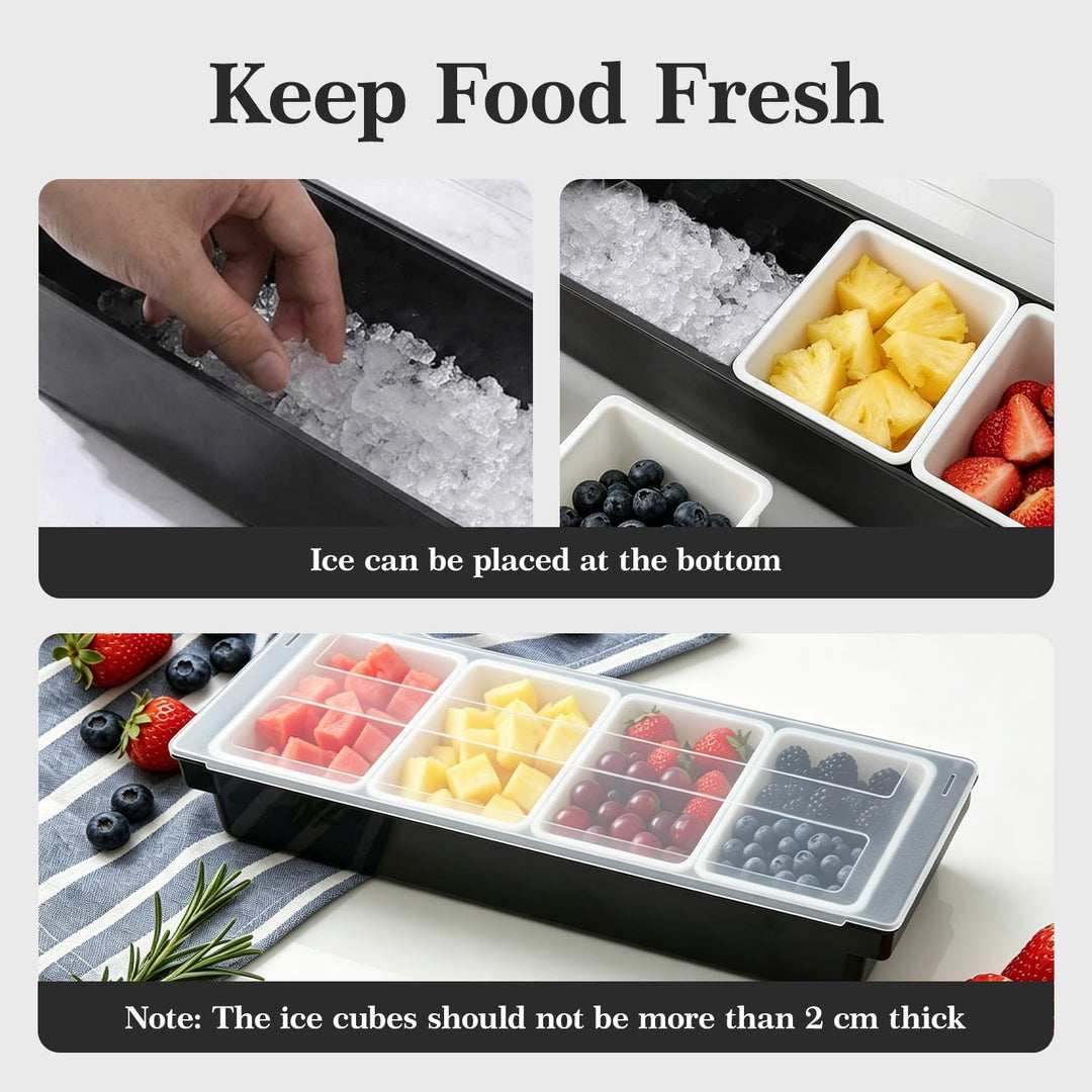 Obst Container Box Eis Party Servier Bar Eisgekühlter Gewürzspender mit Transparentem Deckel, Würzmi