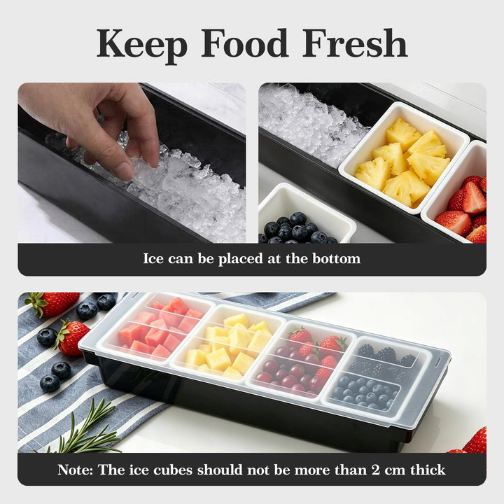 Obst Container Box Eis Party Servier Bar Eisgekühlter Gewürzspender mit Transparentem Deckel, Würzmi