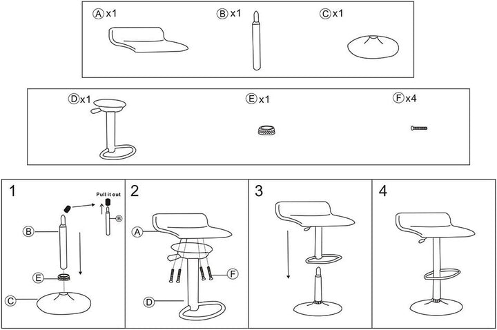 Baiyun Barhocker 2er Set, Modernes PU -Leder Barhocker Höhenverstellbar, Metall Bar Hocker Basis mit
