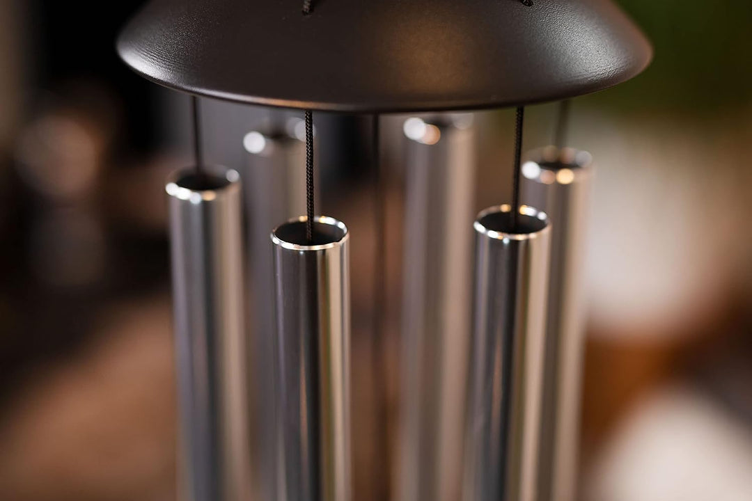 Sonic Energy Moon Meditation Chime – Windspiel mit 6 Klangstäben (432 Hz) – für Garten u. Entspannun