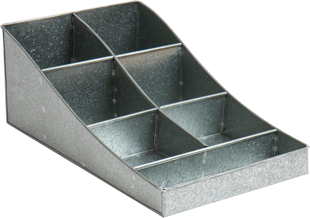 Mind Reader Kaffee-Gewürz-Organizer mit 7 Fächern, 1 Stück, silberfarben, Silber