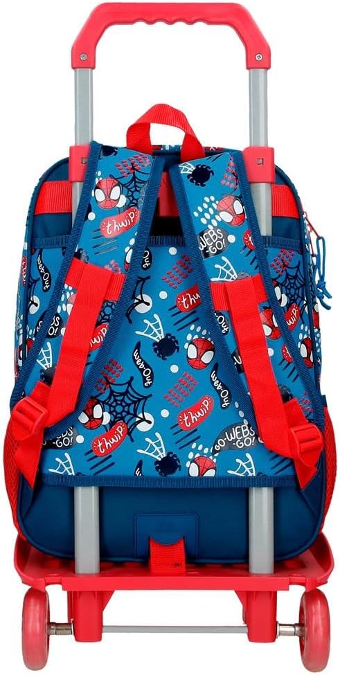 Marvel Go Webs go Schulrucksack Verschiedene Grössen Blau Polyester Rucksack + Trolley, Rucksack + T