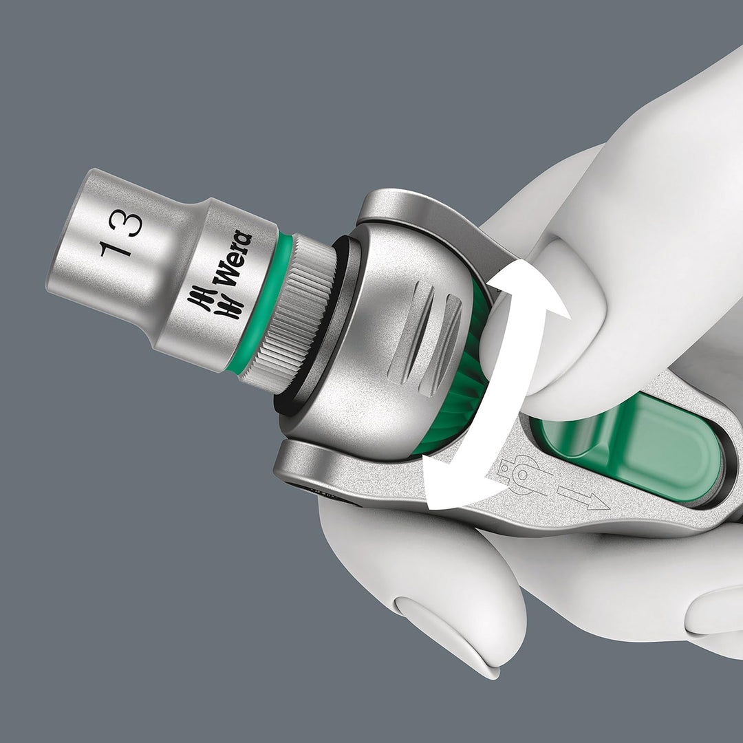 Wera Zyklop Speed-Knarrensatz 8100 SA 6, 1/4 Zoll-Antrieb, metrisch, Silber, 28-teilig, 05004016001