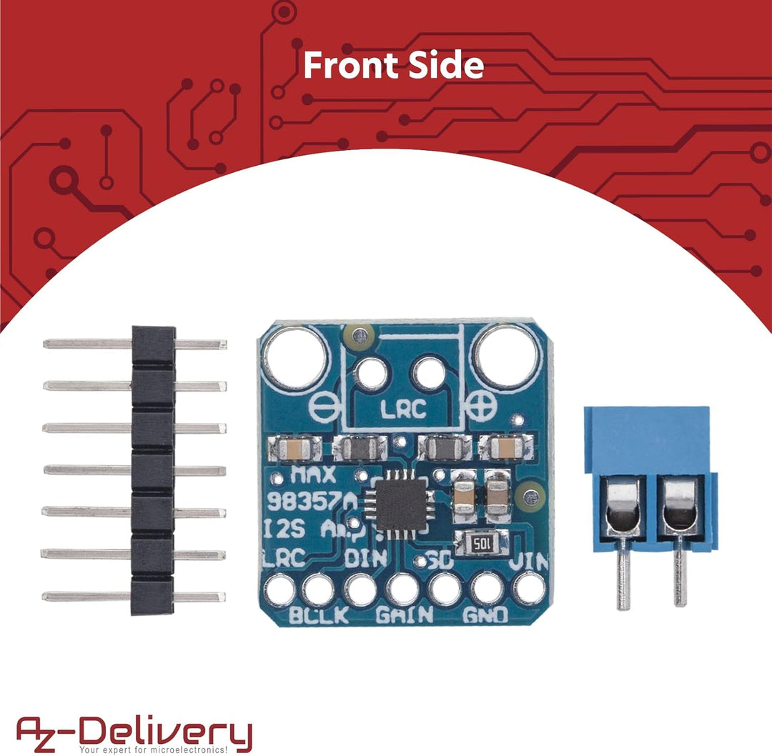 AZDelivery 5x I2S 3W Class D Amplifier Breakout - MAX98357A [ADA3006], 5