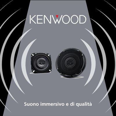 KENWOOD KFC-PS1096 3 Way Coaxial Speakers, 220W, 4", 10cm Schwarz, Schwarz