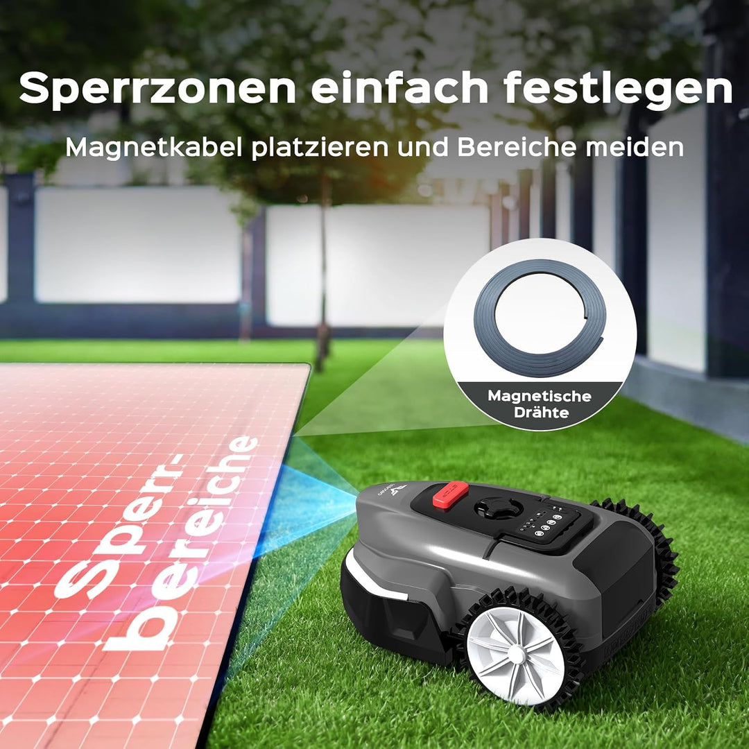 V3 Mähroboter ohne Begrenzungskabel, KI-Visionsnavigation, 150+ Hinderniserkennung, App-Steuerung, b