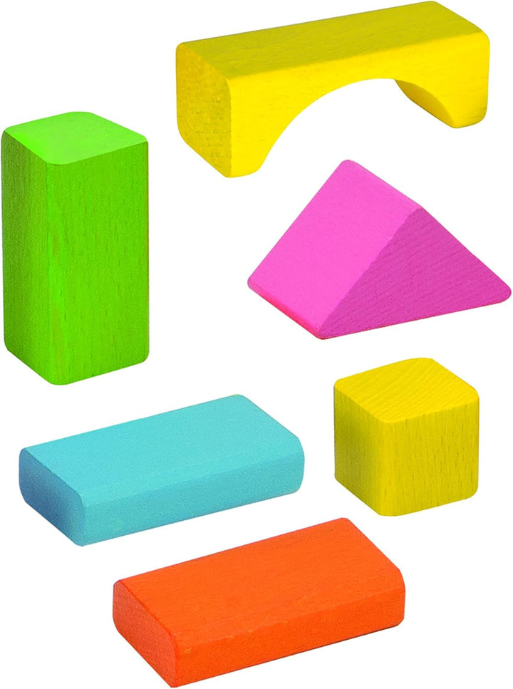 Eichhorn 100088011 75 pastellfarbene bunte Holzbausteine in Aufbewahrungsbox und Sortierdeckel, FSC