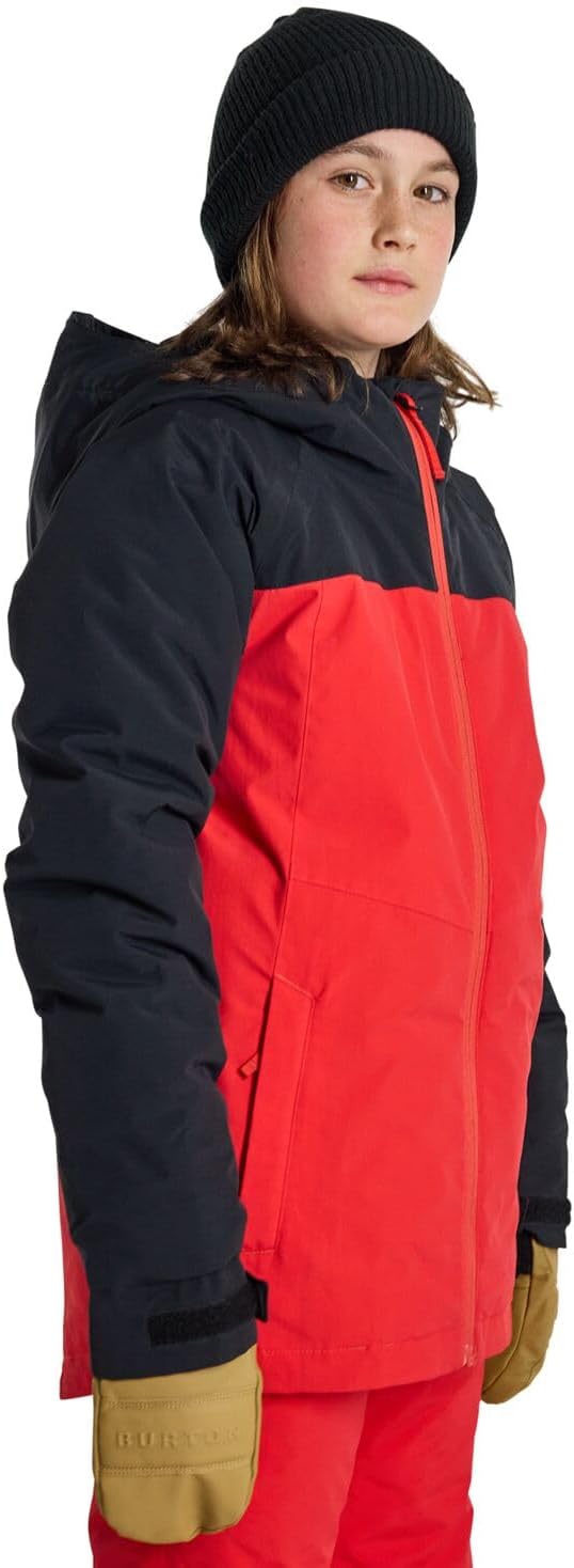 Burton Jungen Lodgepole Snowboardjacke 140 True Black/Tomato, 140 True Black/Tomato