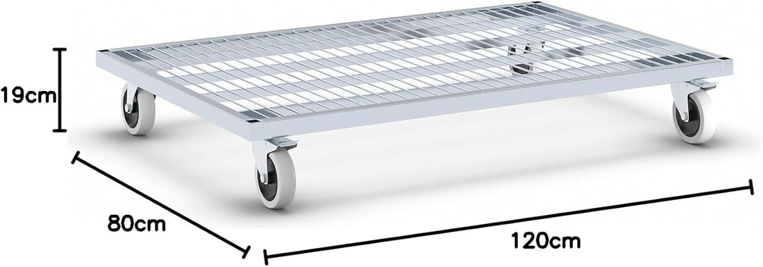 kaiserkraft | Stahl-Rollplatte | LxBxH 1200 x 800 x 190 mm | Gewicht 19 |1 kg