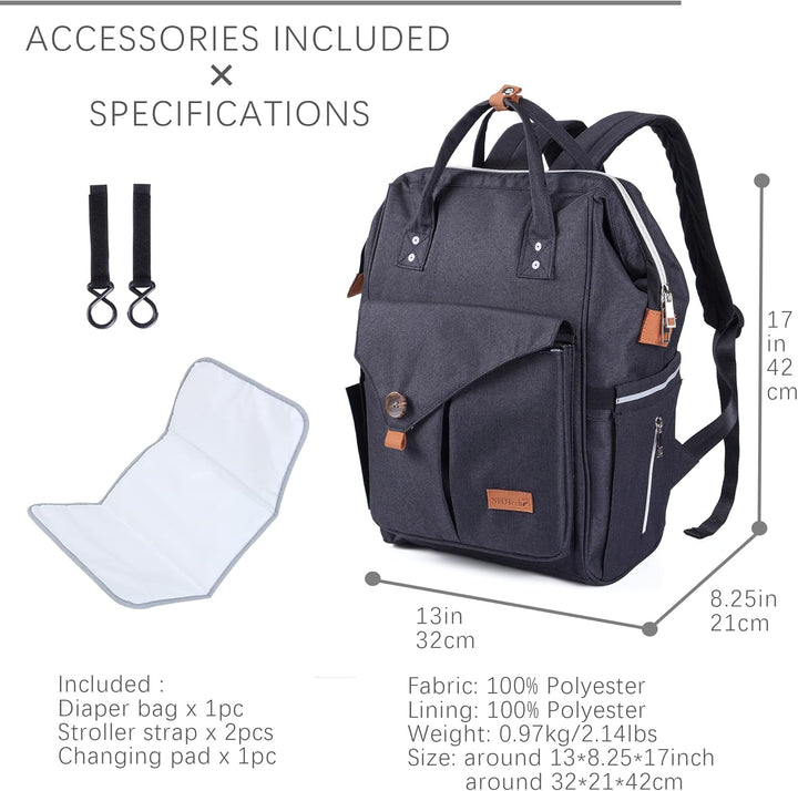 NEOtech Care Wickeltasche Rucksack für Baby Mädchen/Junge, breite Öffnung, Multifunktions-Organisati