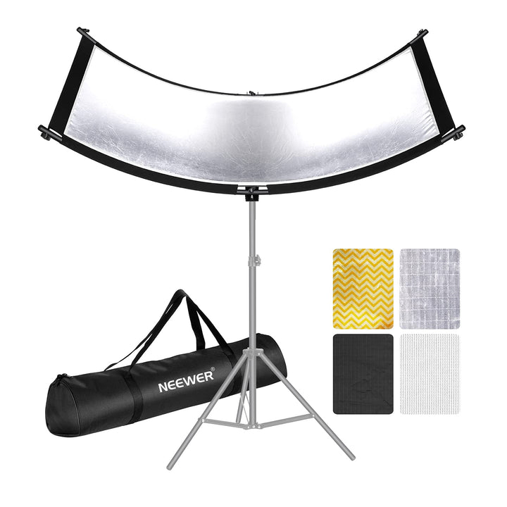 Neewer Diffusor, Reflektor mit Klappe, mit Tragetasche, 100 x 45 cm, für Fotografie, gebogen, für Fo