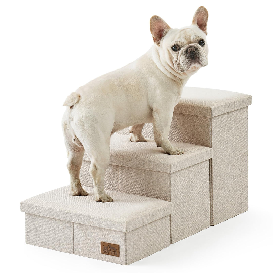 Hundetreppe für Kleine Hunde mit Stauraum, Breite Haustiertreppe Faltbare für Bett und Couch, Hunder