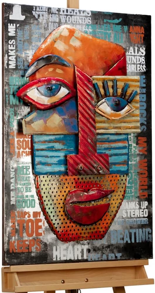 KunstLoft Metallbild 3D | 100% HANDGEFERTIGT | 60x90x6cm | Wandbild Metall Deko 'Colourful Joy' | Ge