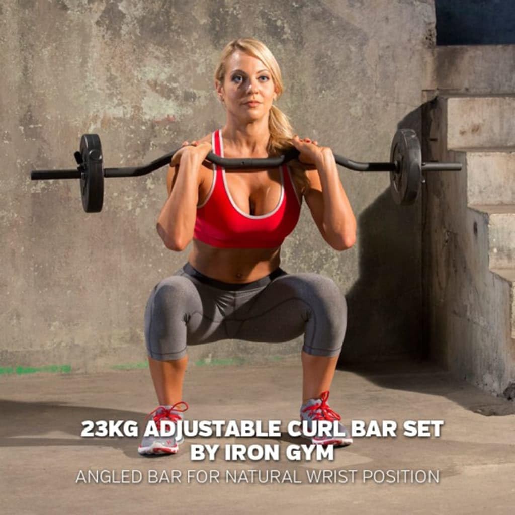 Langhantel Curl Iron Gym inkl. Gewichte Langhantelstange Gewichte Gewichtsscheiben Hantelscheiben