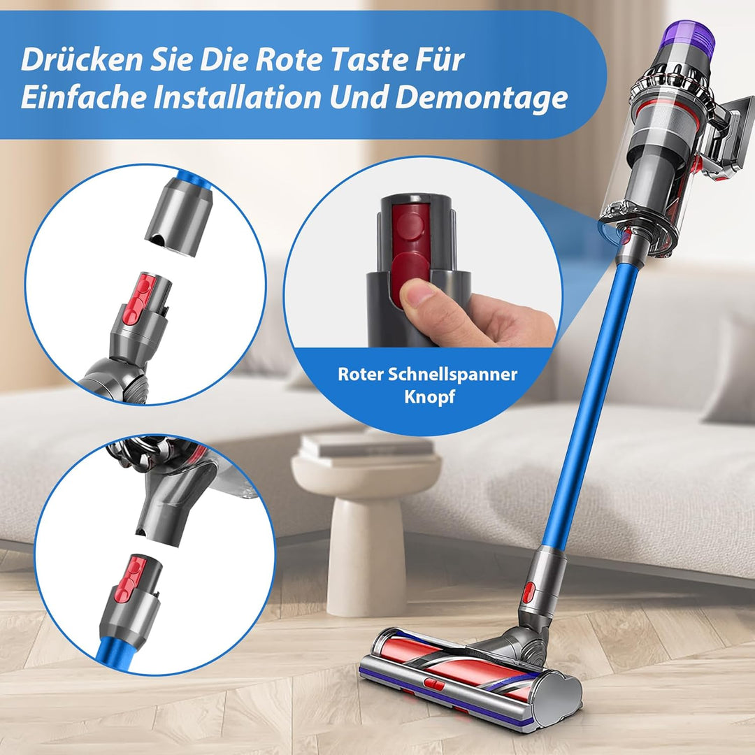 Dyson Verlängerungsrohr mit 2-in-1 Sauber Bürsten, Teleskoprohr mit 2 Stück Filtern für V7, V8, V10,