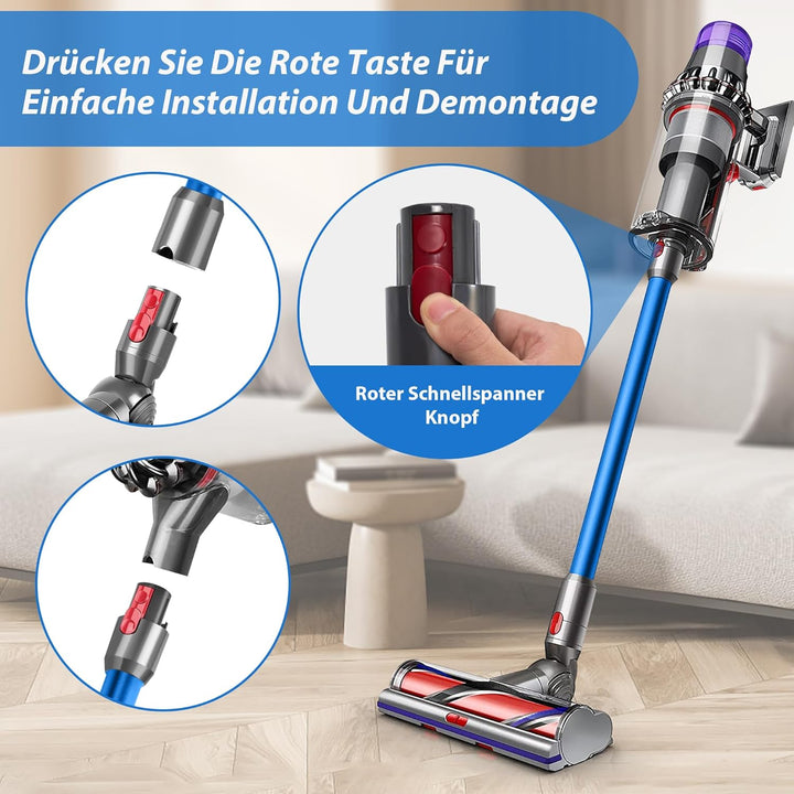 Dyson Verlängerungsrohr mit 2-in-1 Sauber Bürsten, Teleskoprohr mit 2 Stück Filtern für V7, V8, V10,