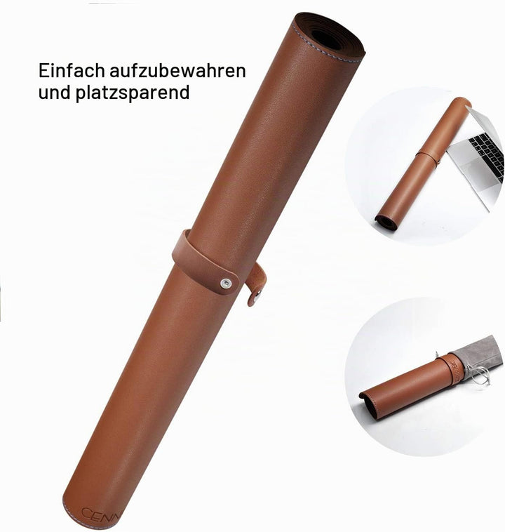 CENNBIE Schreibtischunterlage Leder 120 x 50cm, Extra grosse Tischunterlage, erweitertes PU-Leder Ma