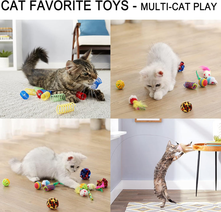 Suhaco 26 PCS Katze Spielzeug Für Indoor Kätzchen Interaktive Rolle 4-Level Track Kitty KatzeSpielze