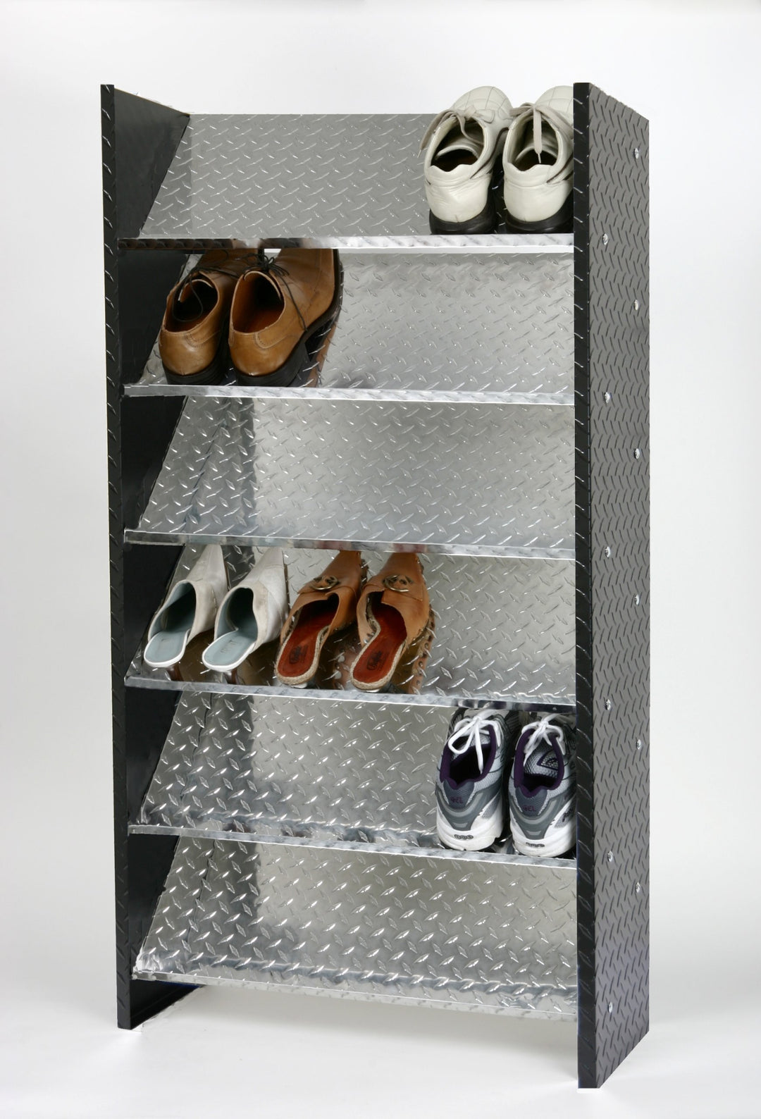 Szagato Schuhregal ALU, 125 x 60 x 26 cm, 18 Paar, 6 Böden, Bicolor