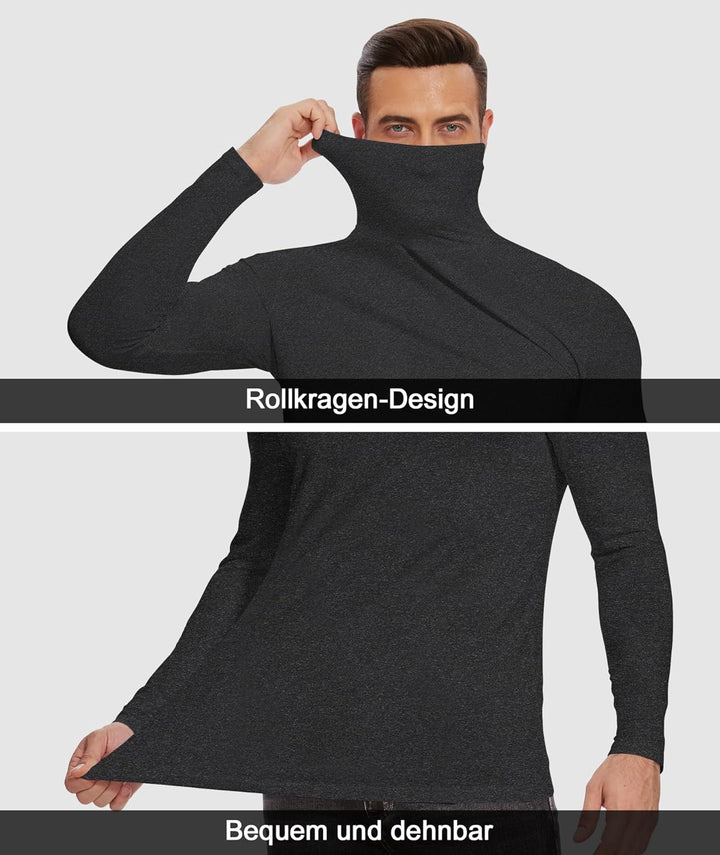 SIHOHAN Herren Rollkragenshirt Basic Rollkragenpullover - Slim fit Langarmshirt Innenfleece Thermoun