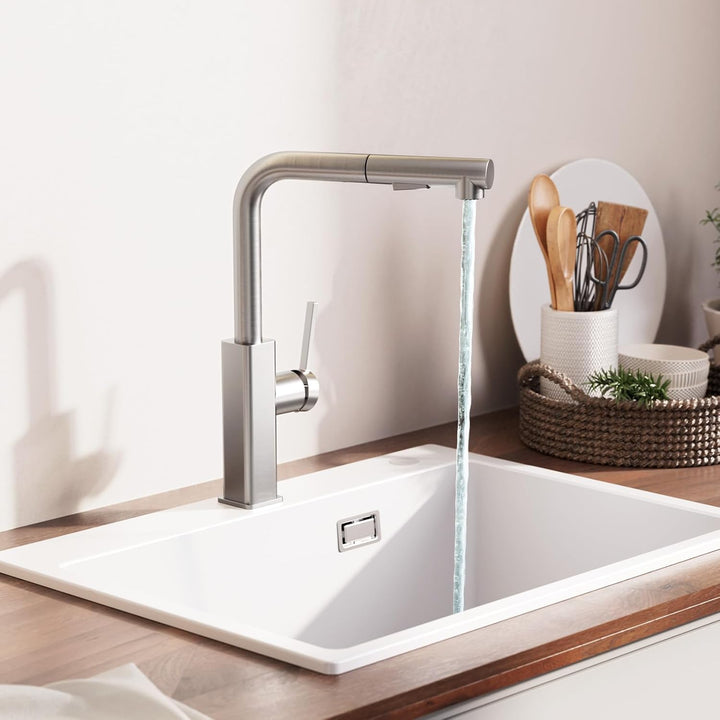 CECIPA Küchenarmatur Ausziehbar, Spültischarmatur mit Brause, Wasserhahn Küche Ausziehbar 2 Wasserst