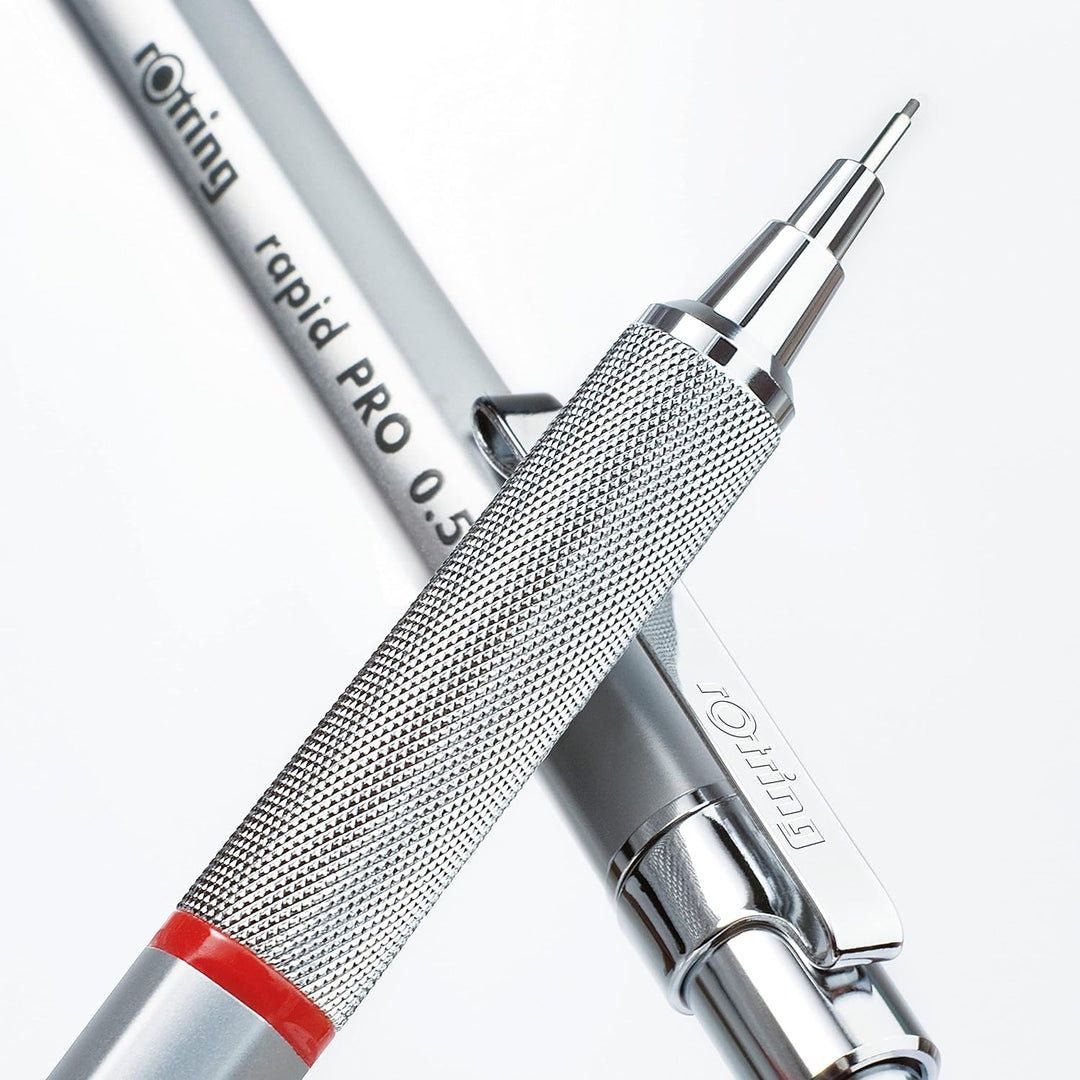 rOtring Rapid PRO Druckbleistift | 0,5 mm | Silberfarbener Schaft 0,5 mm Single Silber, 0,5 mm Singl