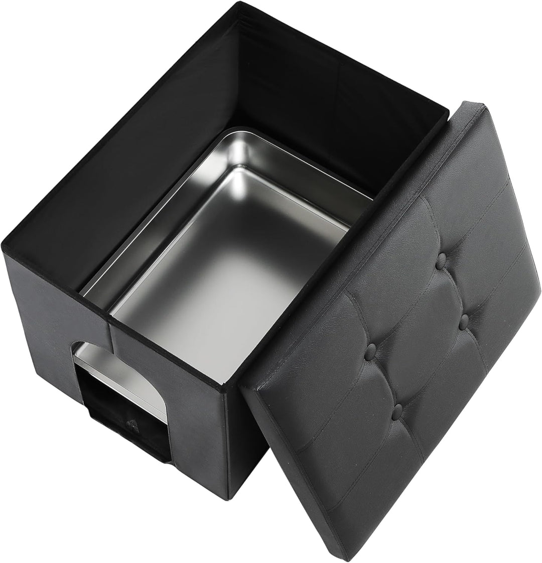 MEEXPAWS Katzentoilette aus Edelstahl, versteckt, Katzentoilette, Katzentoilette, Aufbewahrungsschra
