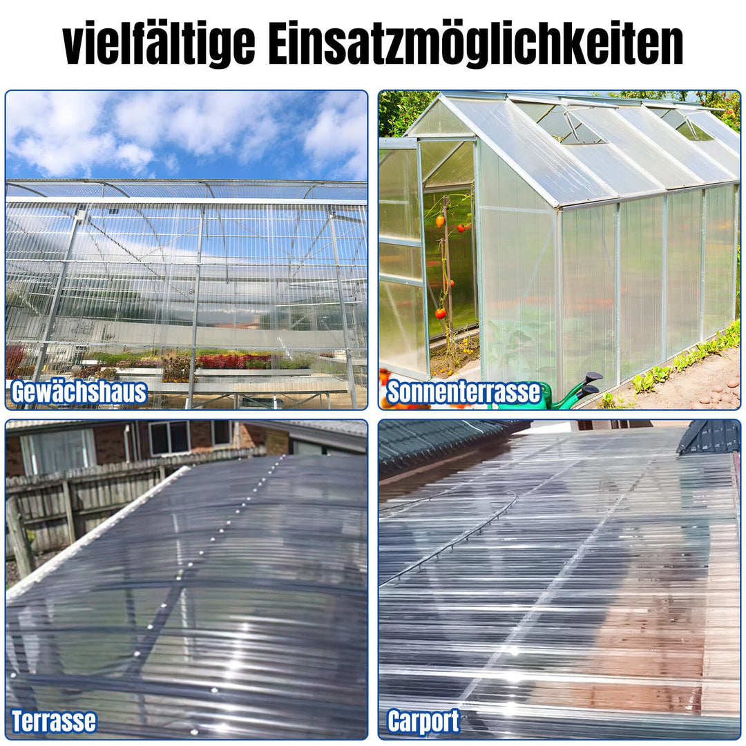 5er Set FRP Trapezblech Wellplatten, Transparent, 90x120cm, 2mm Stärke, UV-beständig, Hagelfest, Wel