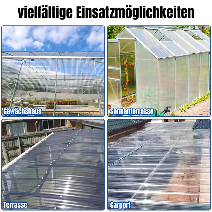 3er Set FRP Trapezblech Wellplatten, Transparent, 90x160cm, 2mm Stärke, UV-beständig, Hagelfest, Wel