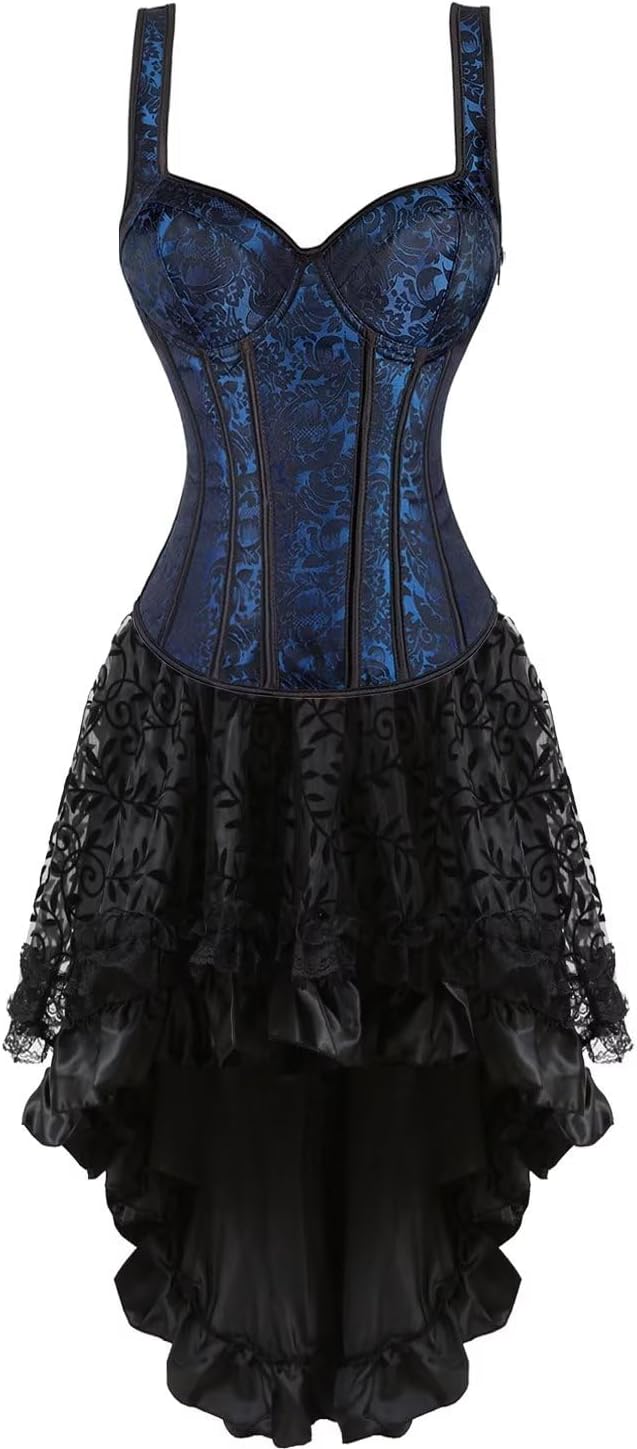 jutrisujo korsett Corsagenkleid rock kleid corsage korsage schwarz damen vollbrust bustier gothic bu