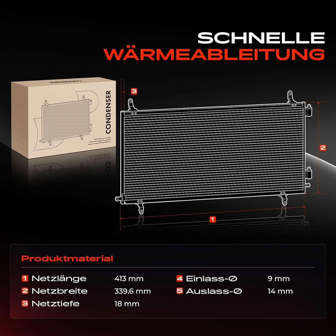 Frankberg Kondensator Klimaanlage mit Trockner Kompatibel mit Picanto BA 1.1L 2005-2007 Picanto SA 1