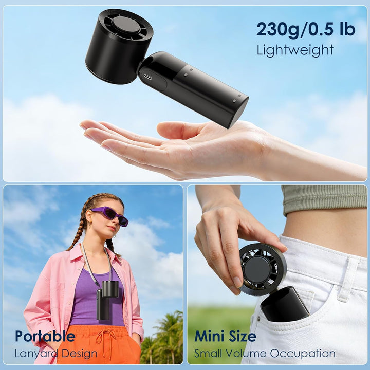 Handventilator Tragbarer Mini Ventilator, Turbo Ventilator mit 100 Stufen und LED Display, 4000mAh W