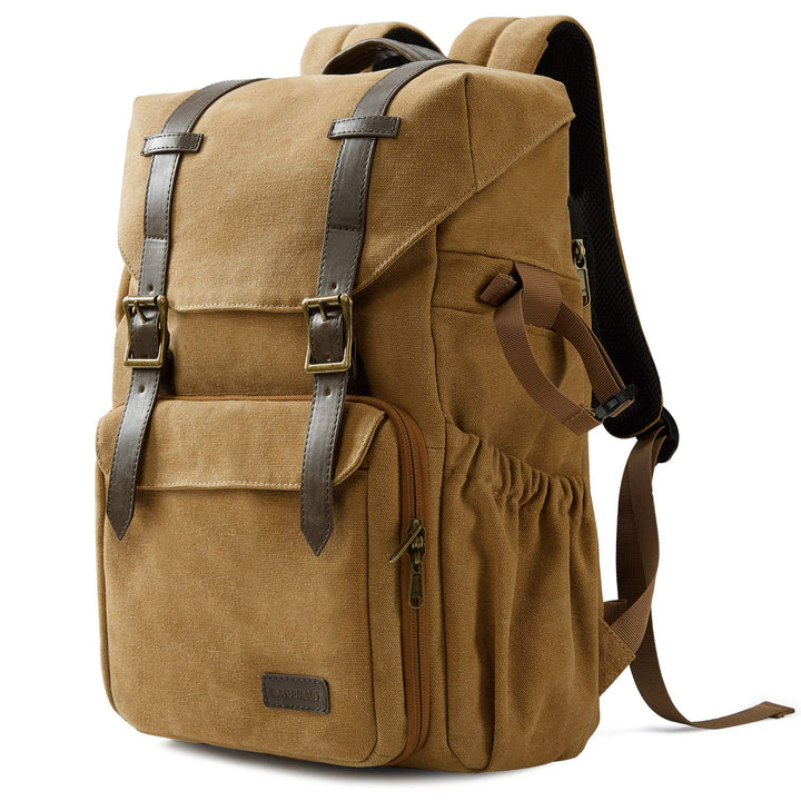 BAGSMART Fotorucksack DSLR Kamerarucksack Canvas Diebstahlsicher Wasserabweisend mit Regenschutz für