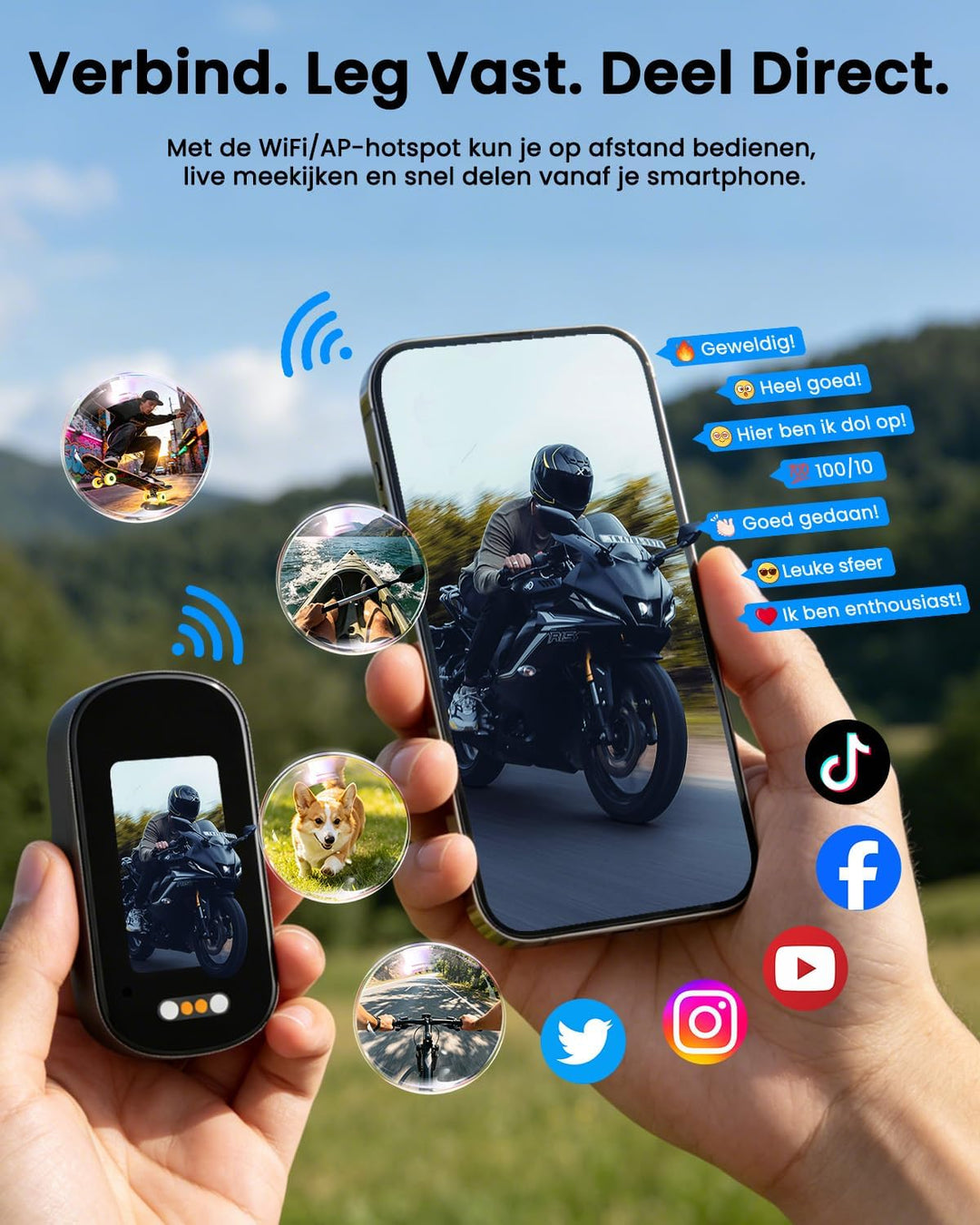 Bodycam 4K, Mini Action Cam Wasserdicht WiFi Bodycam Körperkamera Mini mit 64GB Karte Body Camera, P