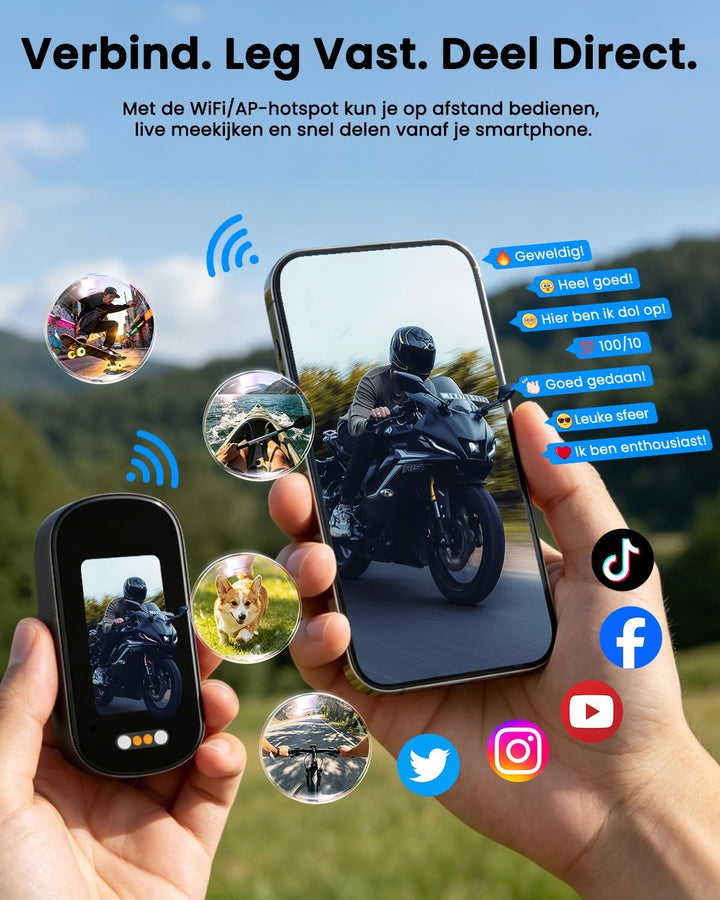 Bodycam 4K, Mini Action Cam Wasserdicht WiFi Bodycam Körperkamera Mini mit 64GB Karte Body Camera, P
