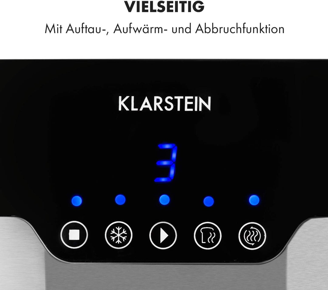 Klarstein Arabica Toaster - 920W, Touch-Bedienfeld, LED-Display, Auftau, Aufwärm- und Abbruchfunktio
