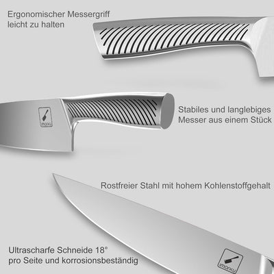 imarku Messerblock mit Messer, 14-TLG hochwertige Küchenmesser, scharfes japanisches Messerset mit H