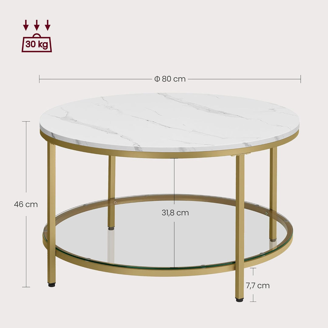 VASAGLE Couchtisch, Wohnzimmertisch, Sofatisch, für Wohnzimmer, mit Glasplatte, viel Stauraum, einfa
