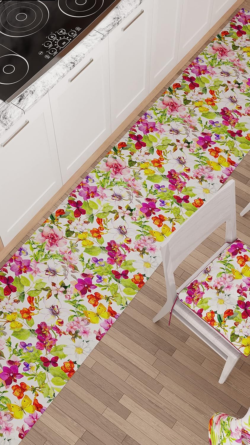 PETTI Artigiani Italiani Teppich für Küche 52x140 cm Farfalle, 52x140 cm Farfalle