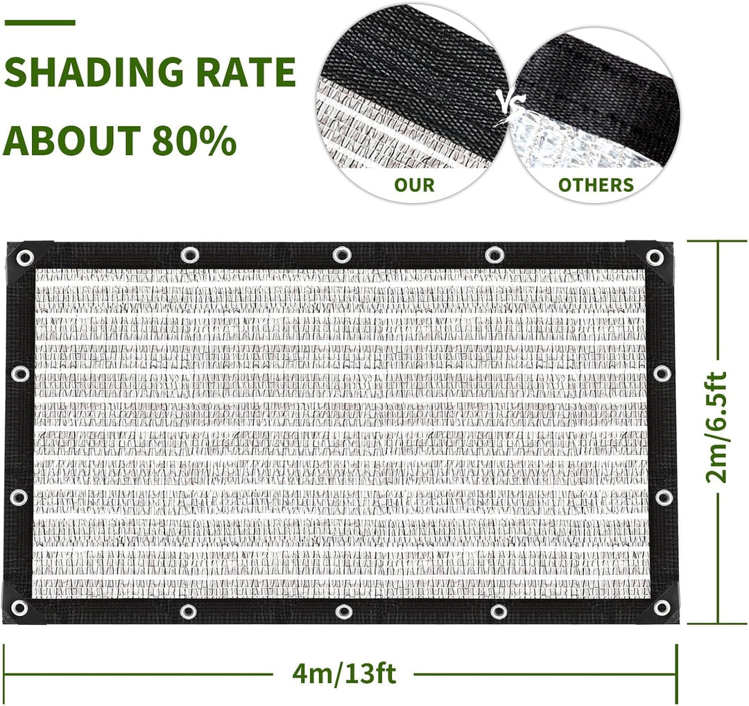 Schattiernetz-Verdickte Verschlüsselt 80% Shading Rate,Sonnensegel für Garten Balkon,Pflanze,Gewächs
