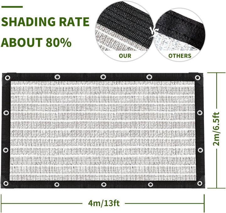 Schattiernetz-Verdickte Verschlüsselt 80% Shading Rate,Sonnensegel für Garten Balkon,Pflanze,Gewächs