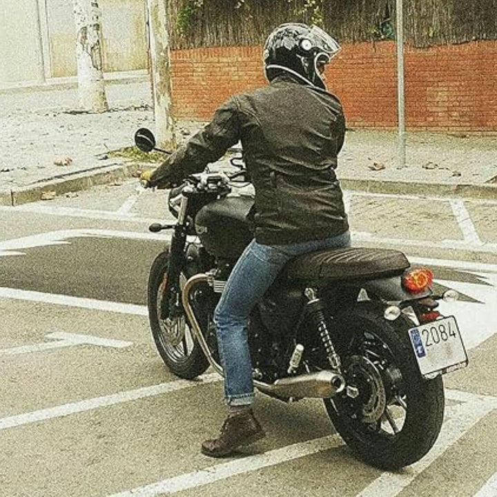 Biker Gear Klassische Vintage Trail Blazer CE1621-1 PU Rüstung Motorrad Gewachste & geölt Alter beha