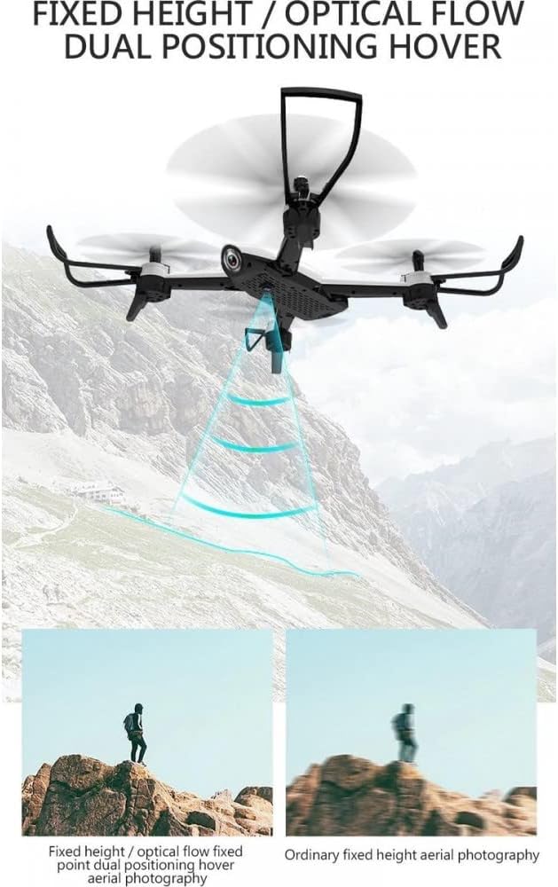 LUXWALLET SG-ProX 4K WiFi Drohne mit Kamera und Tragetasche, 10km/h-100 Meter Entfernung, Schwarz
