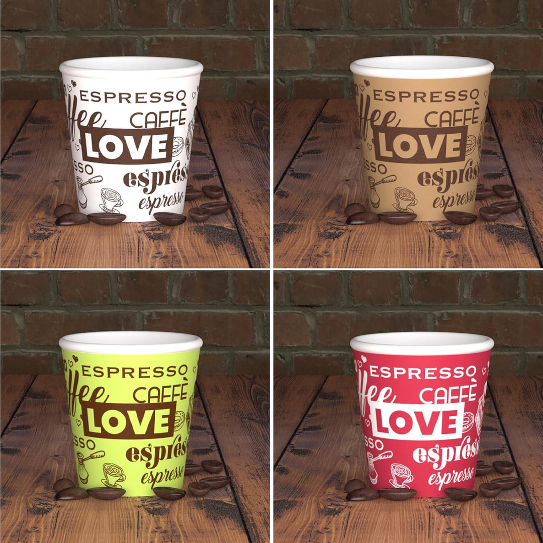 LoveCUP 1000 Stück Kaffeebecher aus Papier, 65 ml, umweltfreundlich, biologisch abbaubar, Einwegbech