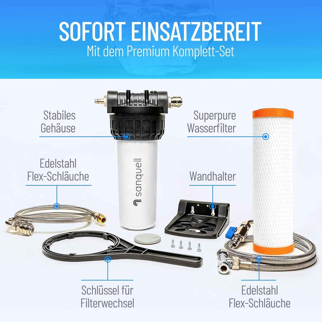 Premium Untertisch Wasserfilter, 8 Liter/Minute, entfernt 100 Schadstoffe, hohe Kapazität, kein sepa